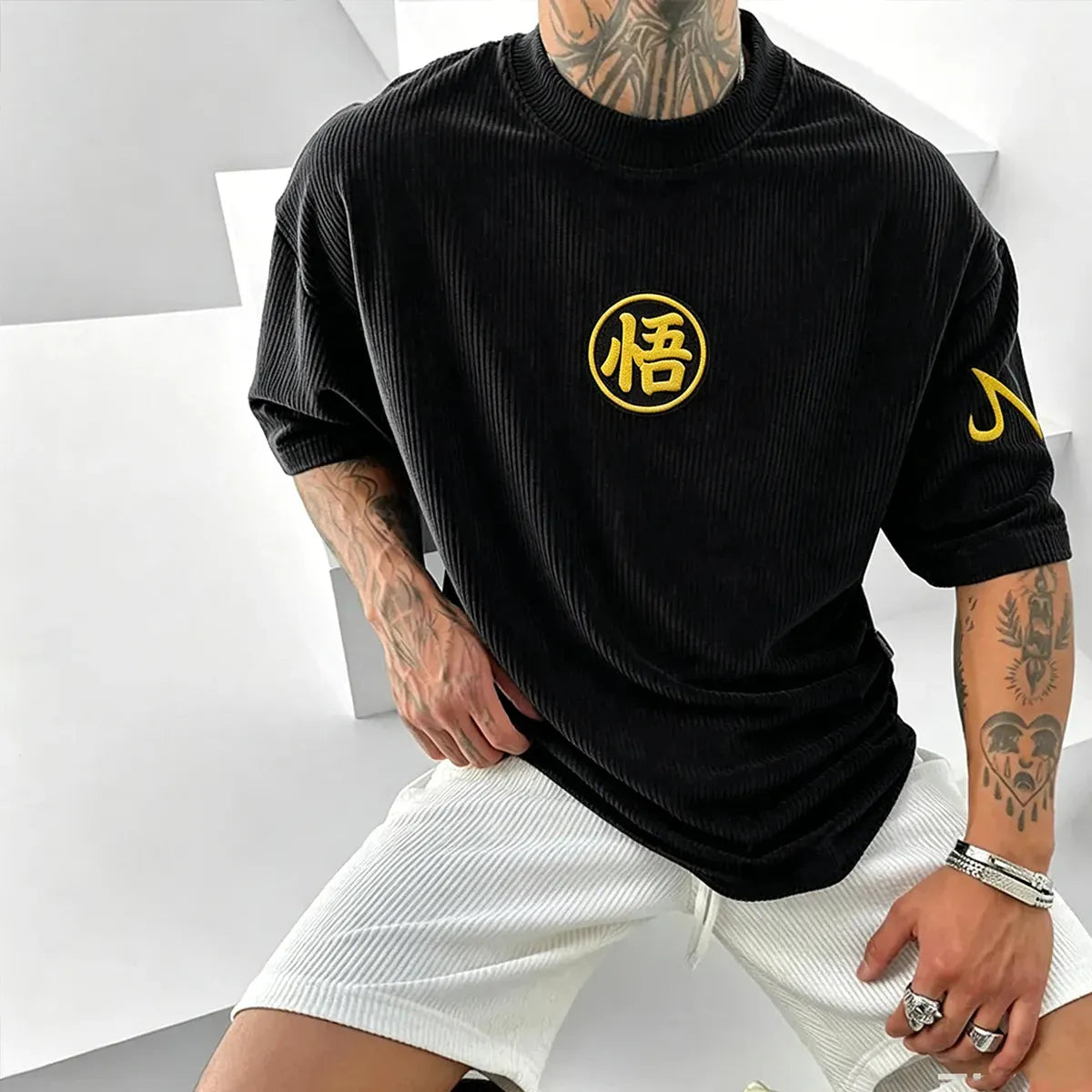 Dragon Ball Unisex Anime Inspired Vintage Corduroy T-Shirt