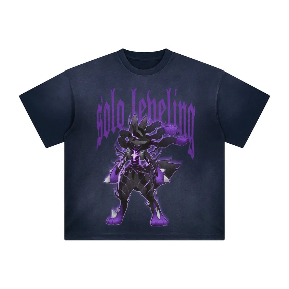 SL-Unisex Anime Inspired Washed  Vintage T-Shirt