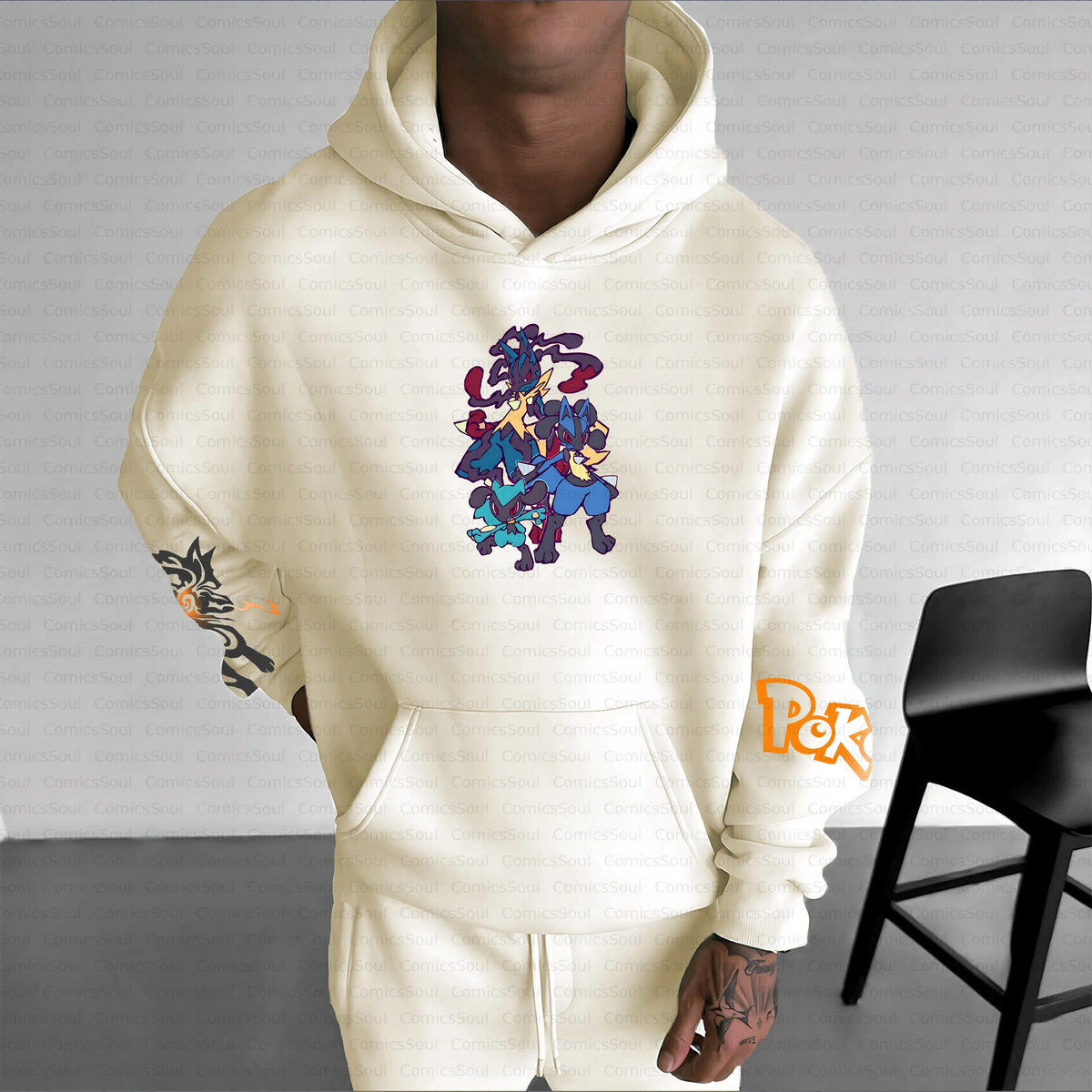 PKM-Unisex Anime Inspired Vintage Plush Hoodie