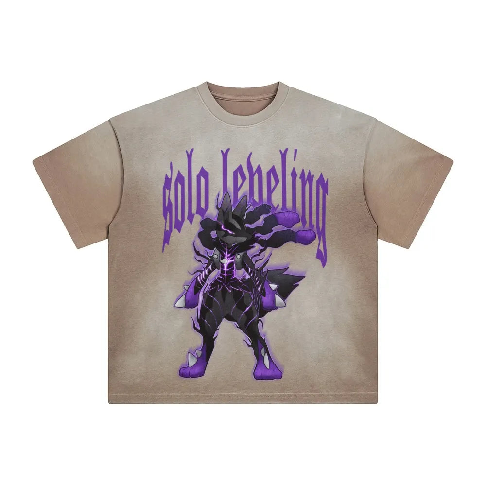 SL-Unisex Anime Inspired Washed  Vintage T-Shirt