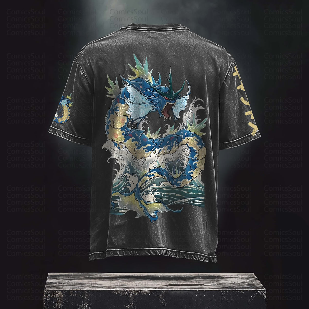PKM-Unisex Anime Inspired Vintage Washed T-Shirt