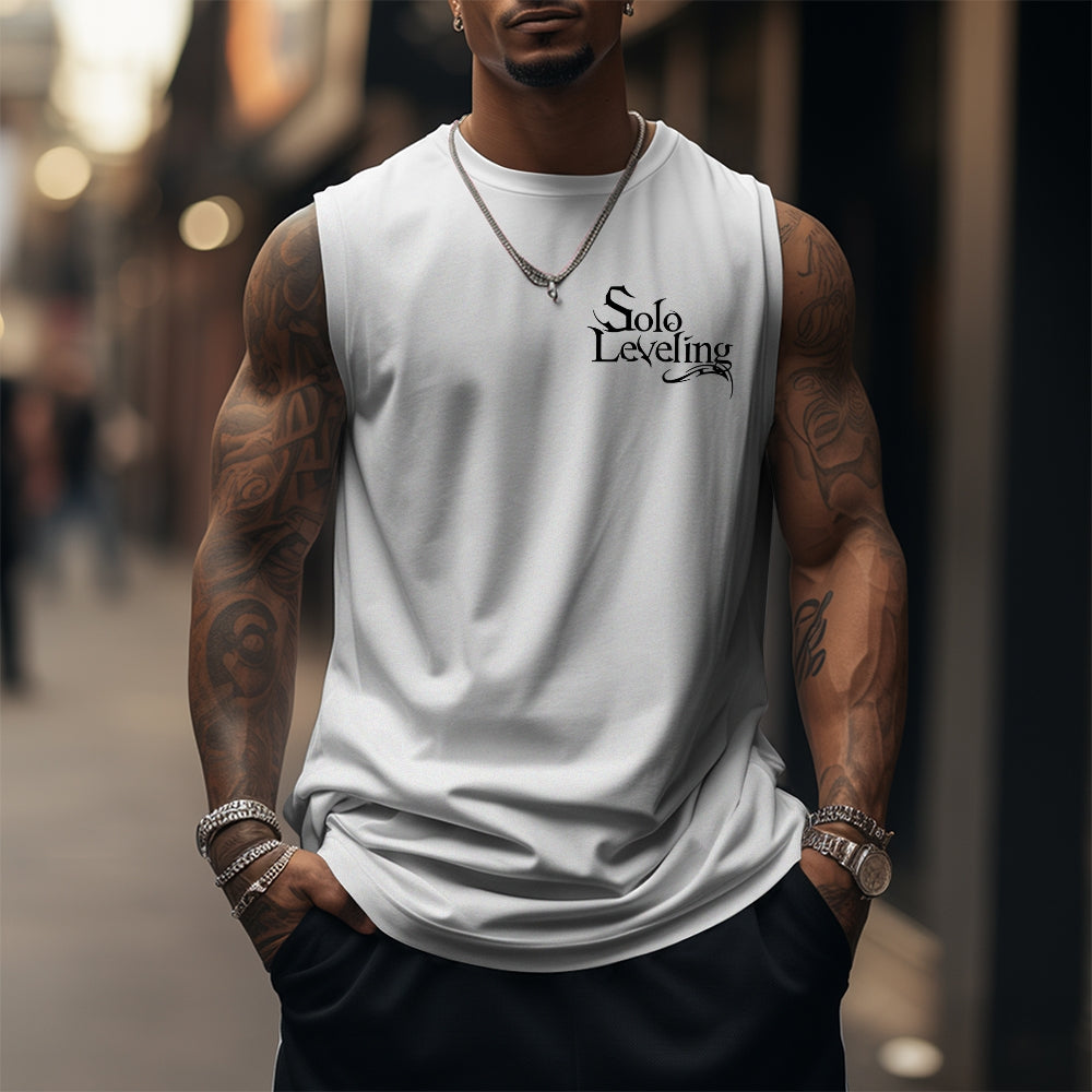 SL-Oversized Anime Print Gym Tank Top