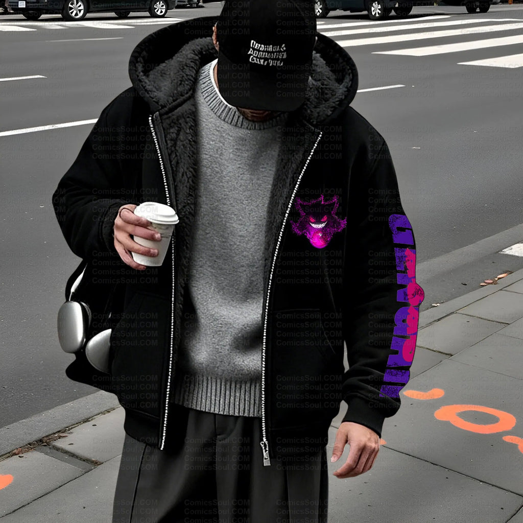 PKM-Unisex Graphic Streetwear Vintage Zipper Cardigan Plush Hoodie