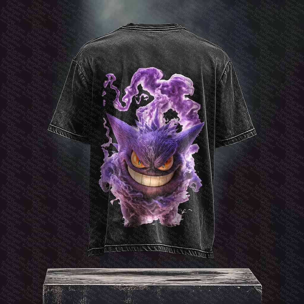 PKM-Unisex Anime Inspired Vintage Washed T-Shirt