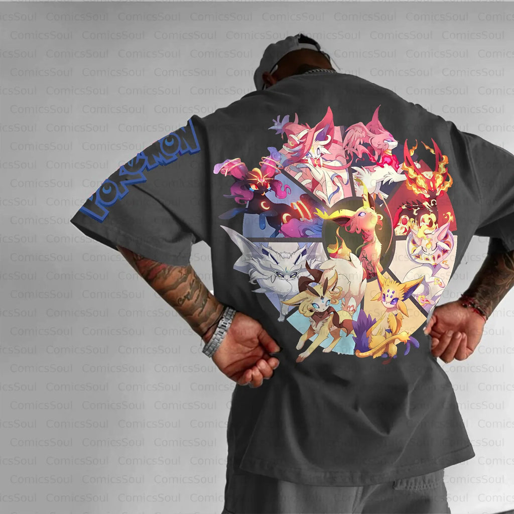 PKM-Unisex Anime Inspired Vintage T-Shirt