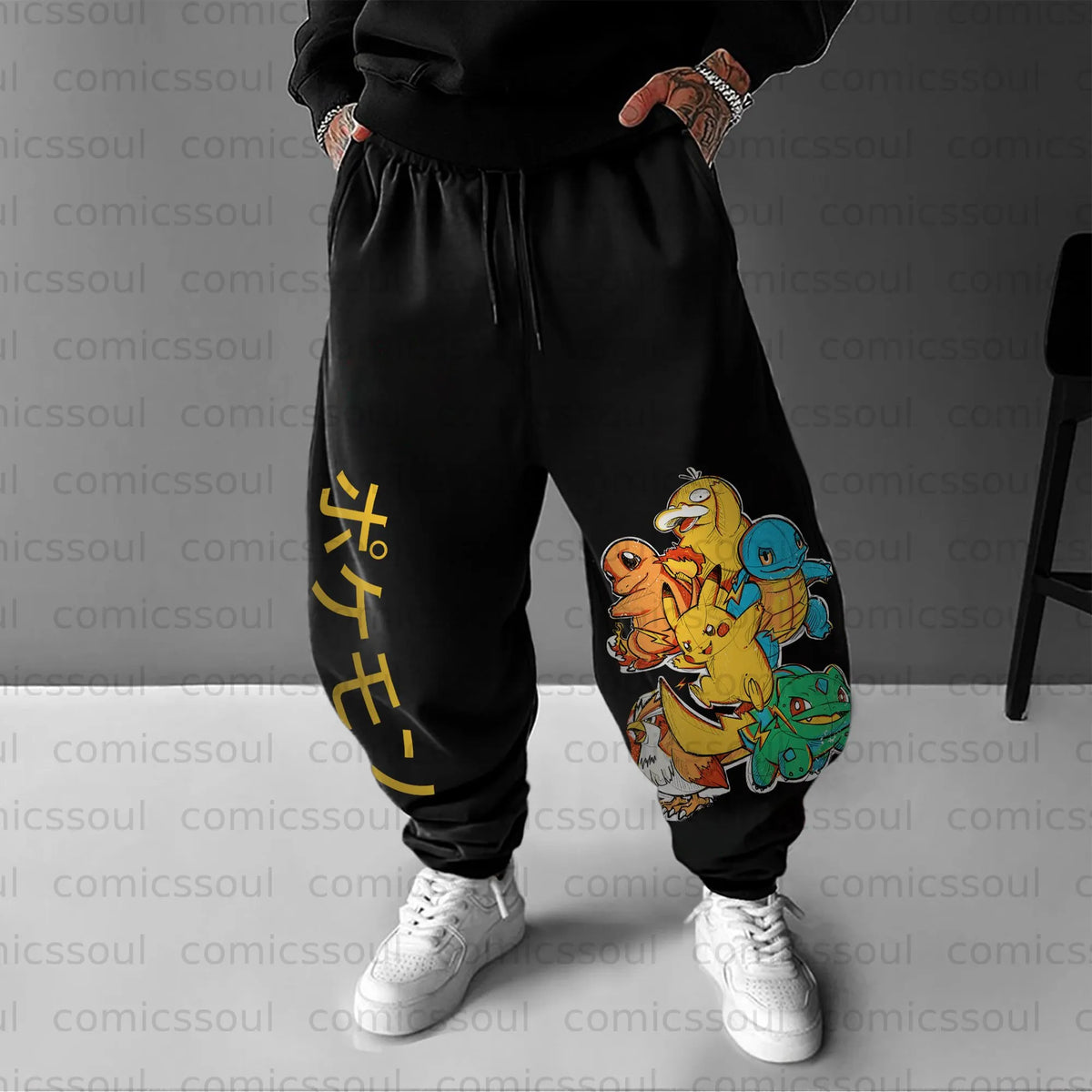 PKM-Unisex Anime Inspired Vintage Pants