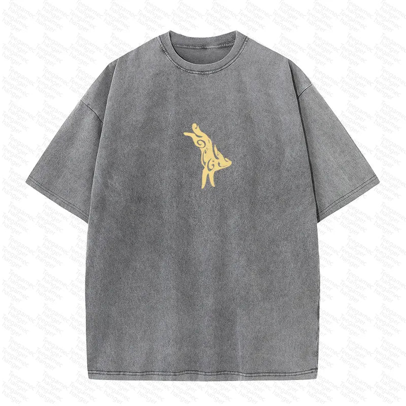 PKM-Unisex High Quality Inspired Vintage Washed 3D Direct Injection T-Shirt