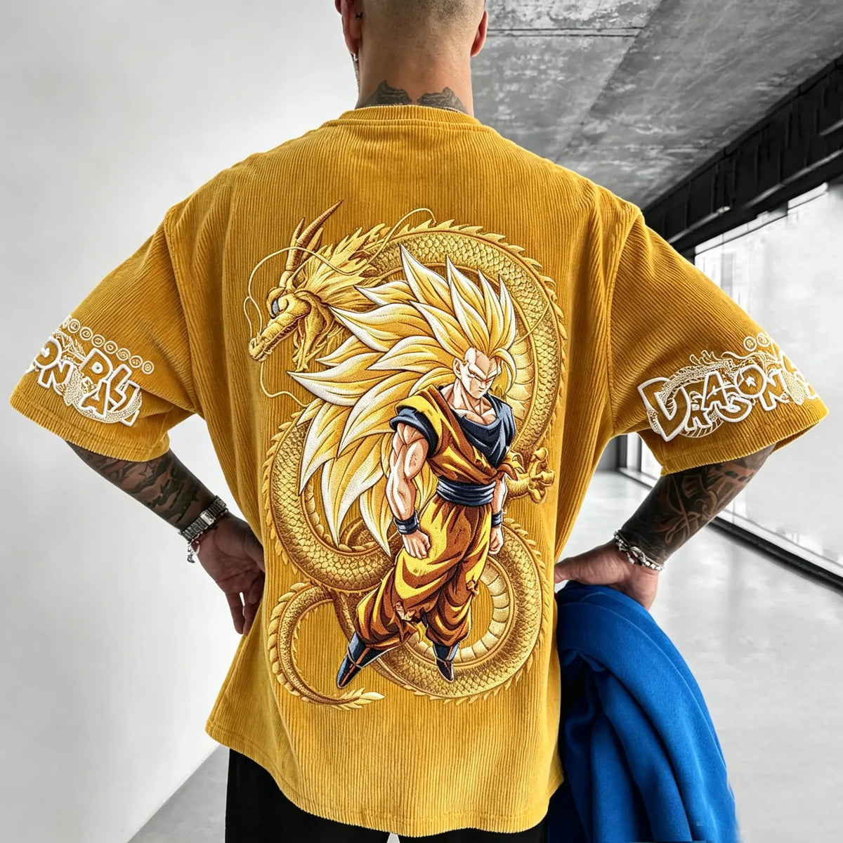 Dragon Ball Unisex Anime Inspired Vintage Corduroy T-Shirt