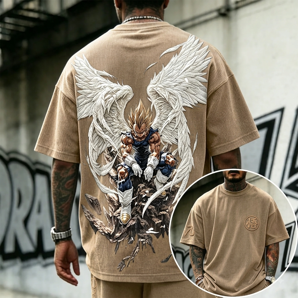 Dragon Ball Unisex Anime Inspired Vintage Corduroy T-Shirt