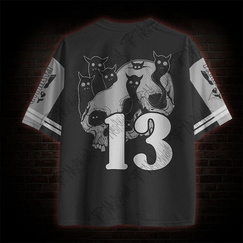 Cat Ghost Double Skull Mesh Jersey