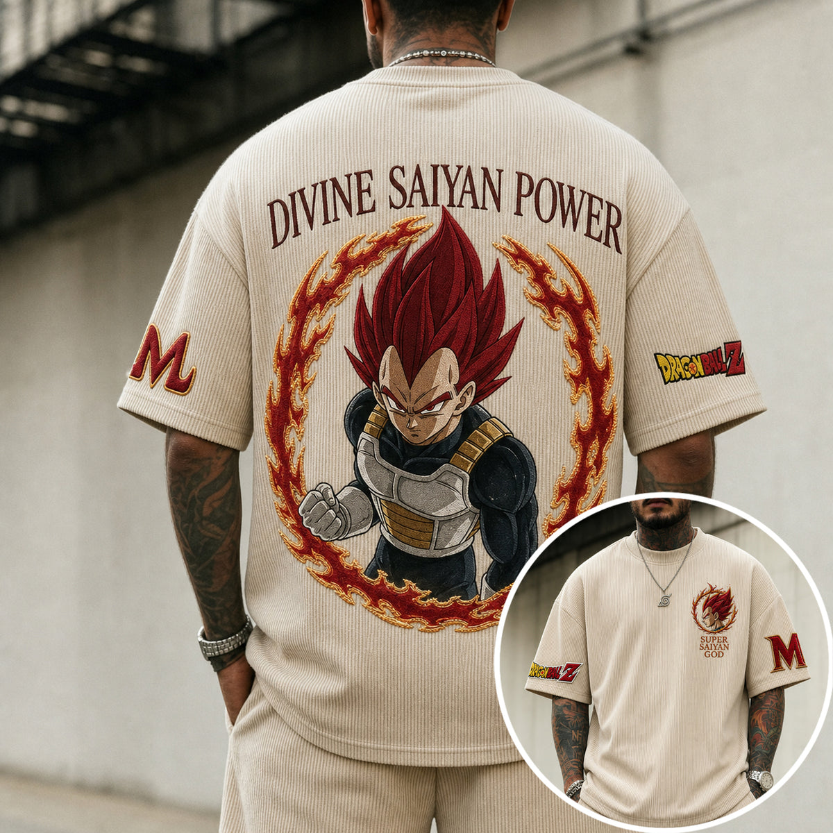 Dragon Ball Unisex Short-Sleeve Corduroy T-Shirt With Anime Print