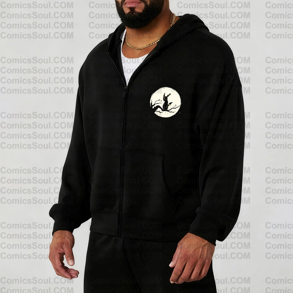 PKM-Unisex Graphic Streetwear Vintage Zipper Cardigan Plush Hoodie
