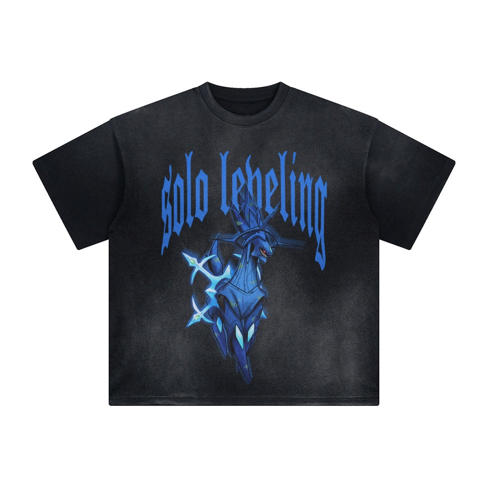 SL-Unisex Anime Inspired Washed  Vintage T-Shirt