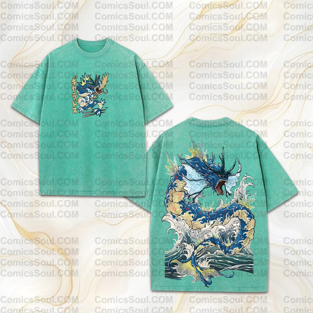 PKM-Vintage 3D Direct Inkjet Printed Washed Unisex T-Shirt