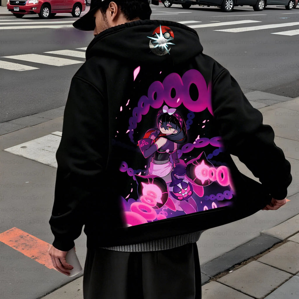 PKM-Unisex Graphic Streetwear Vintage Zipper Cardigan Plush Hoodie