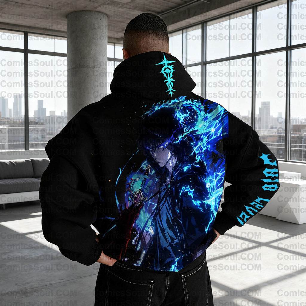 SL-Unisex Anime Graphic Streetwear Wintage Plush Hoodie