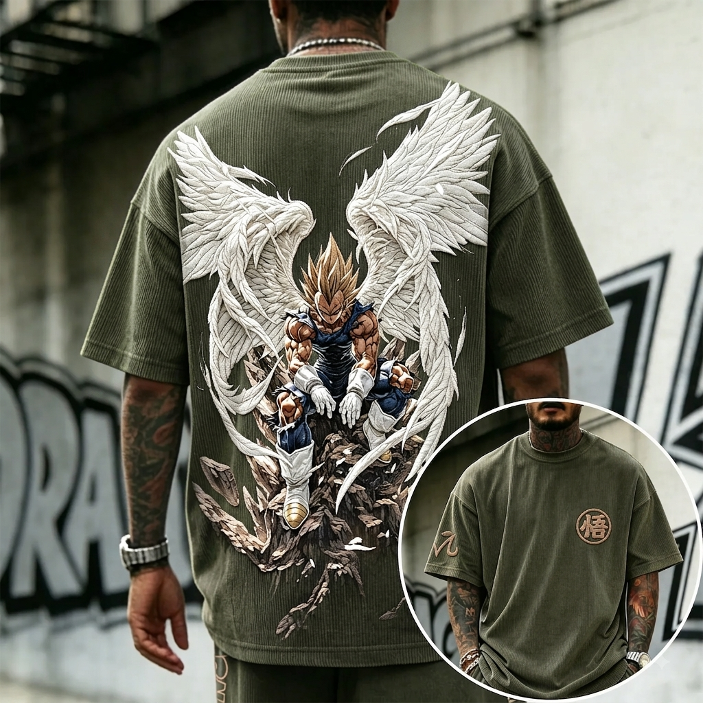 Dragon Ball Unisex Anime Inspired Vintage Corduroy T-Shirt