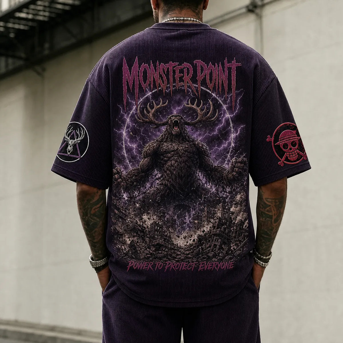 One Piece Unisex Short-Sleeve Corduroy T-Shirt With Anime Print