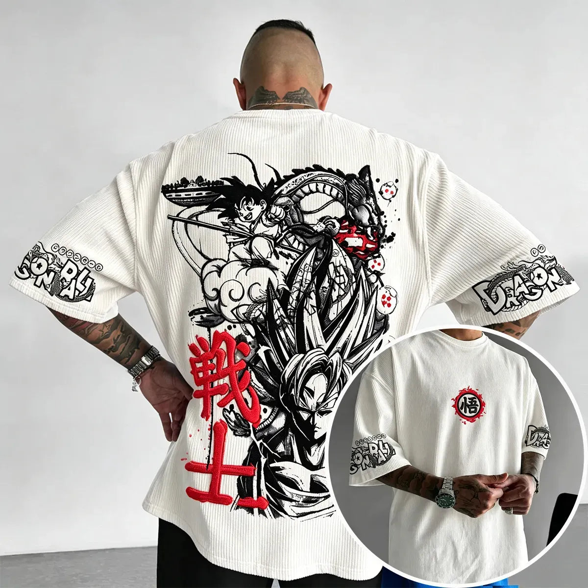 Dragon Ball Unisex Anime Inspired Vintage Corduroy T-Shirt