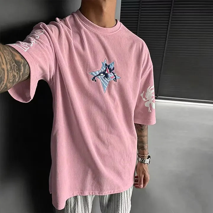 Pokémon Anime-Inspired Vintage Waffle Knit T-Shirt