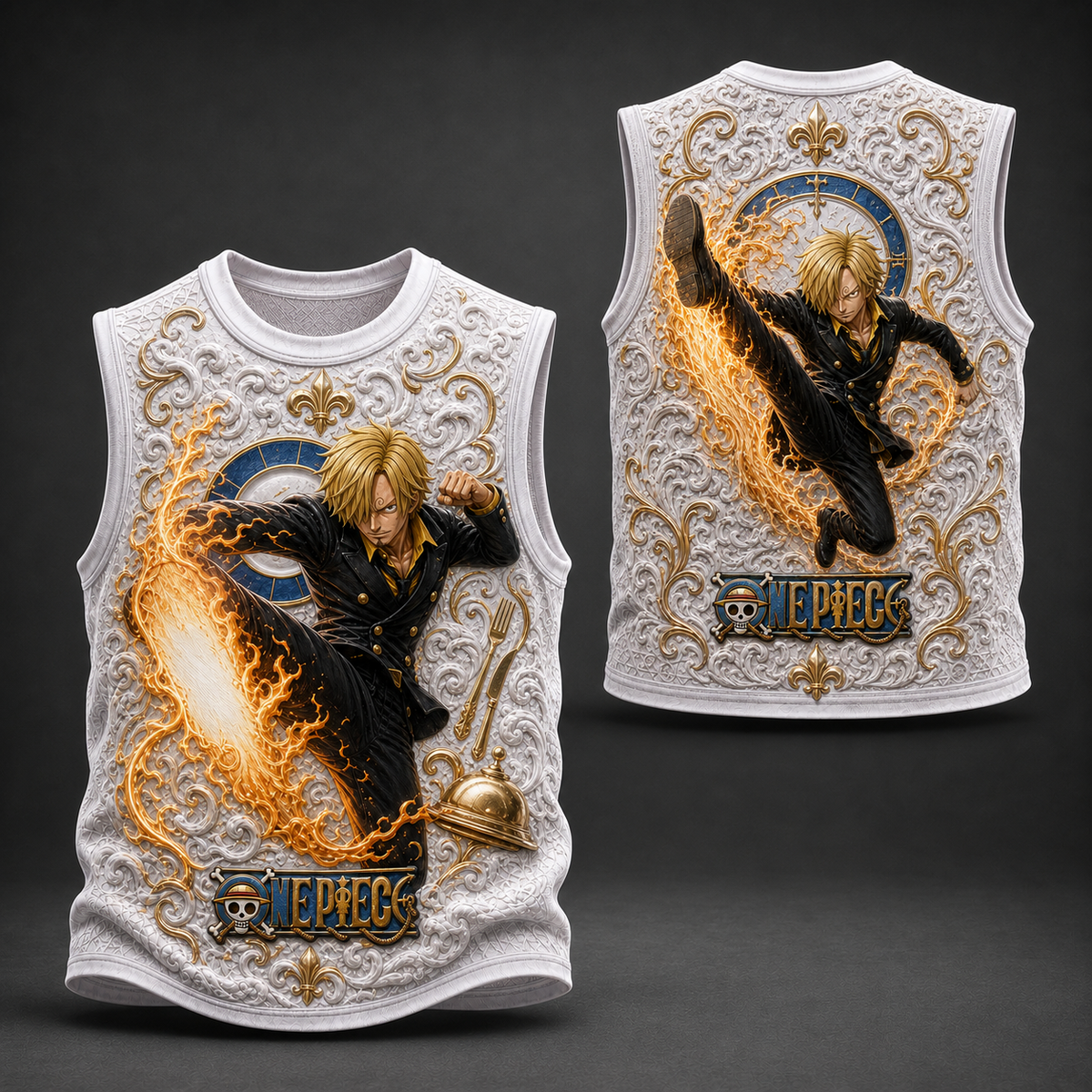 One Piece Pirate Crew Graphic Crew-Neck Tank Top