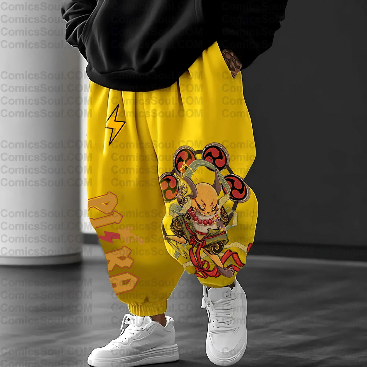 PKM-Unisex Anime Inspired Vintage Plush Pants