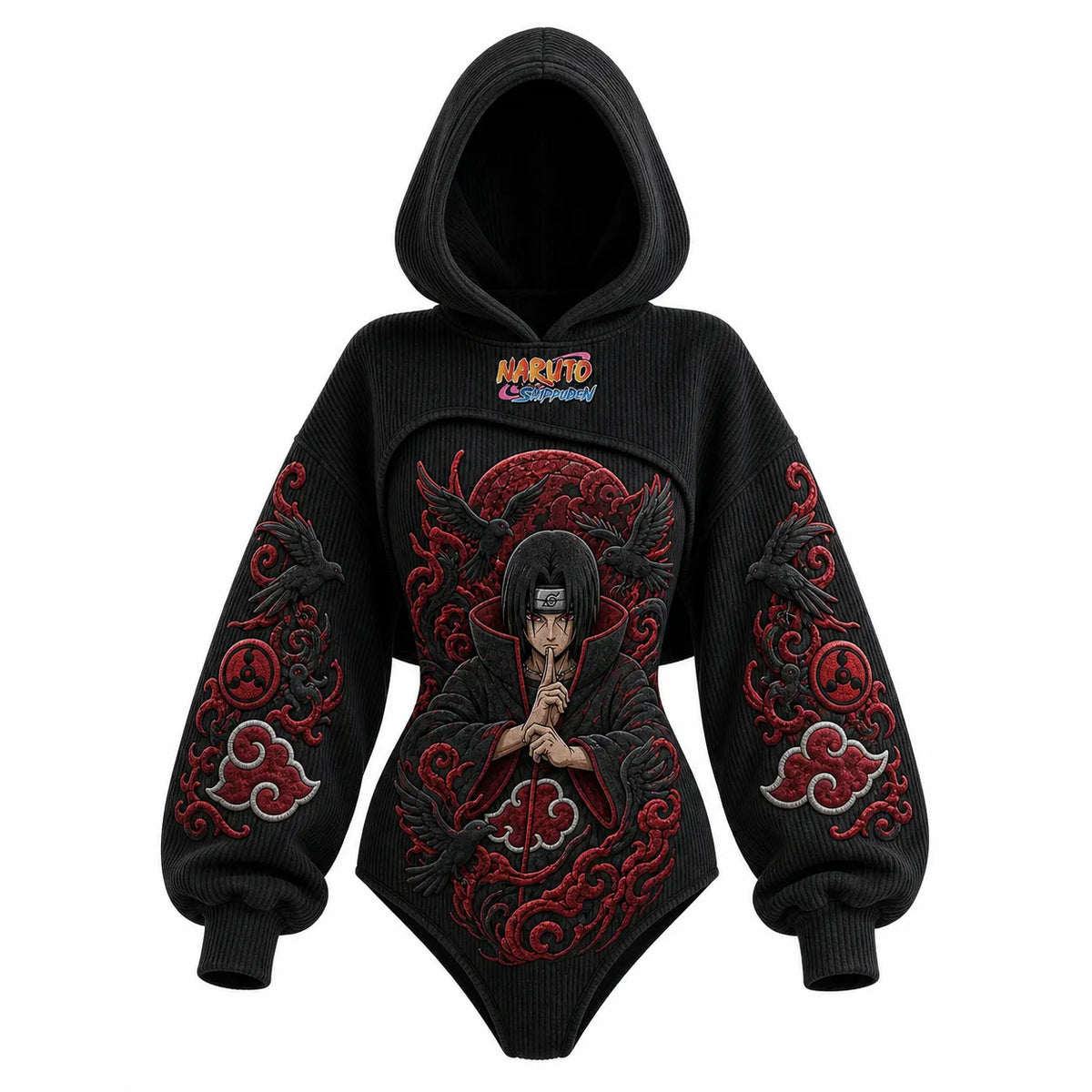 NINDO Women's Anime-Print Hooded Romper Set