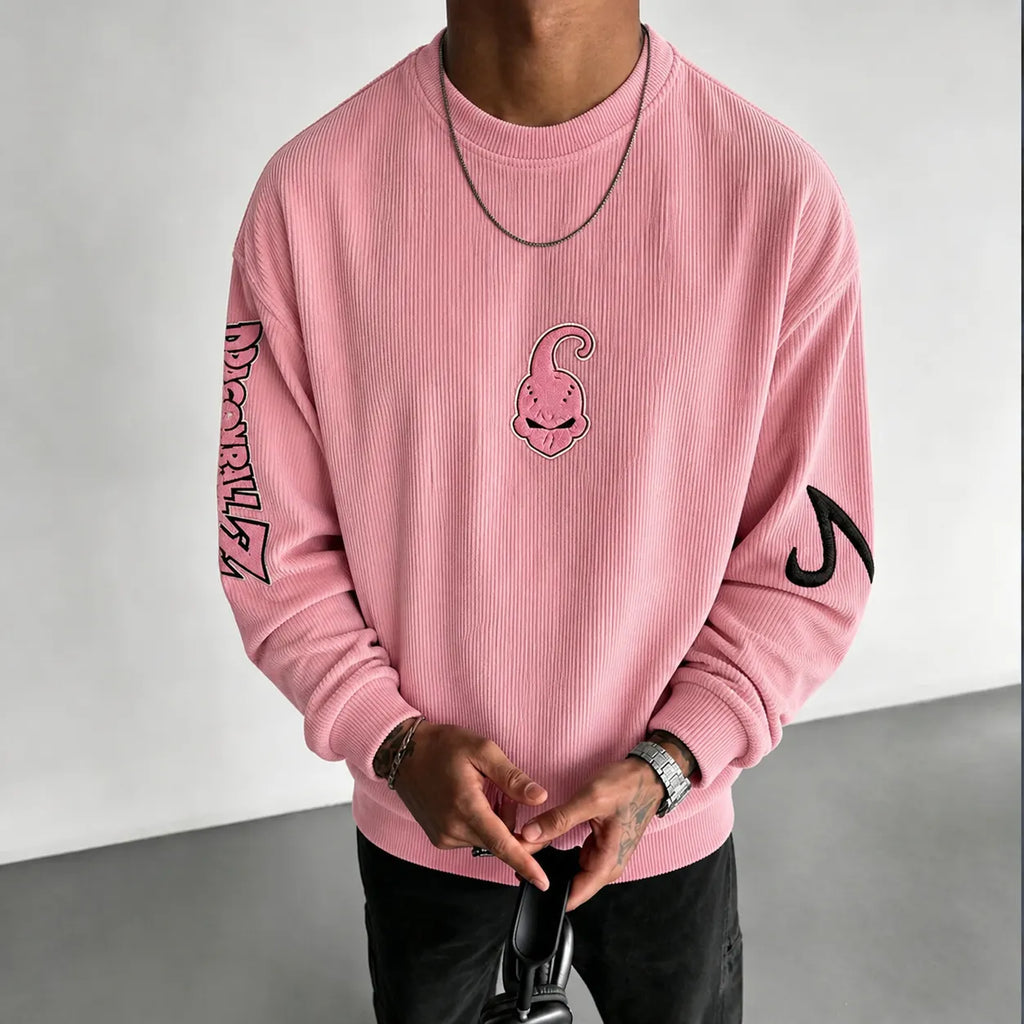Dragon Ball Unisex Retro Corduroy Sweatshirt In Anime Style