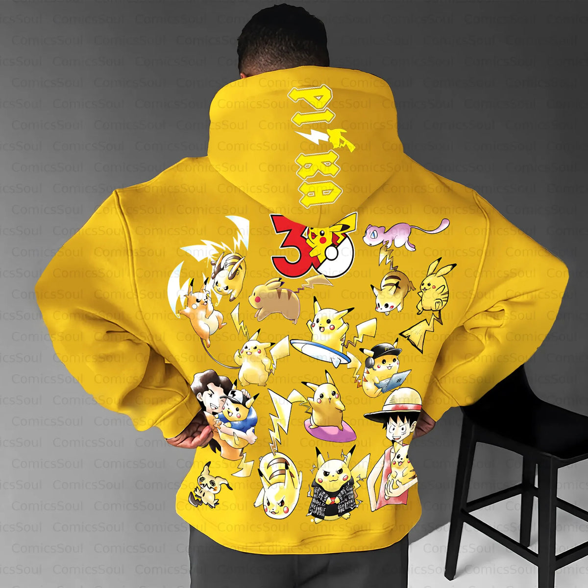 PKM-Unisex Anime Inspired Vintage Plush Hoodie