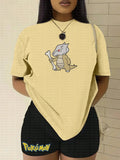 PKM-"Marowak" Anime Inspired Vintage Embroidered T-Shirt