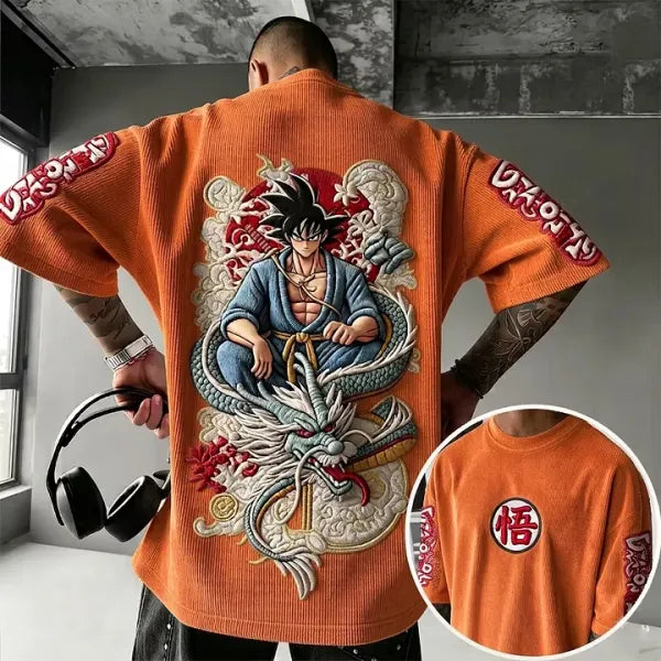 Dragon Ball Unisex Anime Inspired Vintage Corduroy T-Shirt