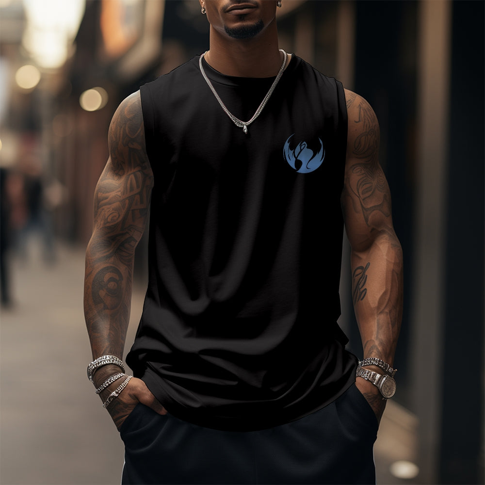 SL-Oversized Anime Print Gym Tank Top