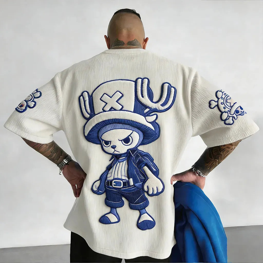 One Piece Unisex Anime Inspired Vintage Corduroy T-Shirt