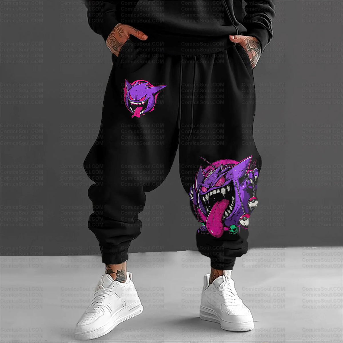PKM-Unisex Anime Inspired Vintage Plush Pants