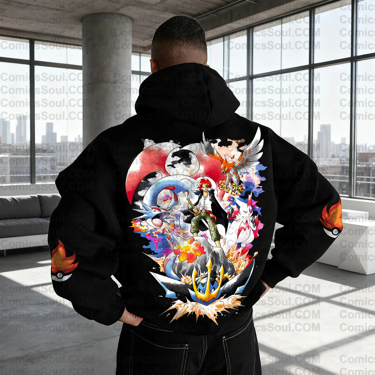 PKM-Plus Velvet Unisex Anime Graphic Streetwear Vintage Hoodie