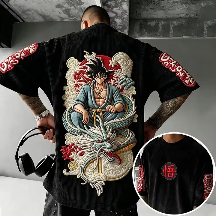 Dragon Ball Unisex Anime Inspired Vintage Corduroy T-Shirt
