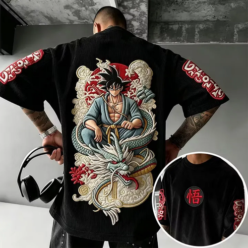Dragon Ball Unisex Anime Inspired Vintage Corduroy T-Shirt