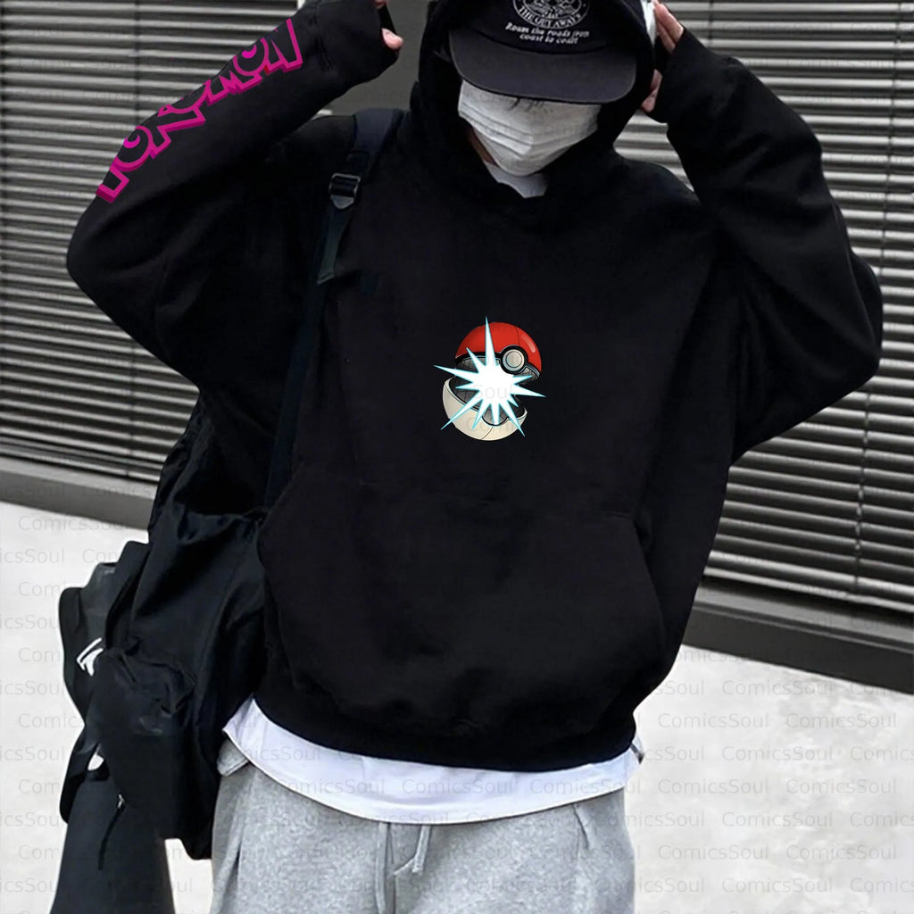 PKM-Unisex Anime Inspired Vintage Plush Hoodie