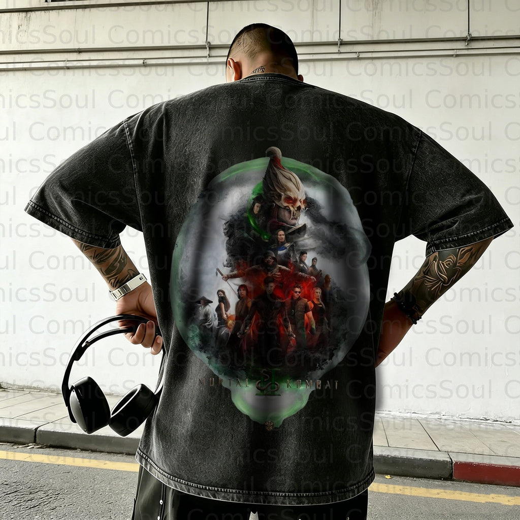 MK-Unisex Anime Inspired Vintage Washed T-Shirt