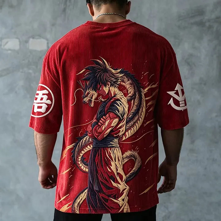 Dragon Ball Unisex Anime Inspired Vintage Corduroy T-Shirt
