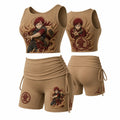 NINDO Women's Anime-Print Tank Top And Shorts Sports Set
