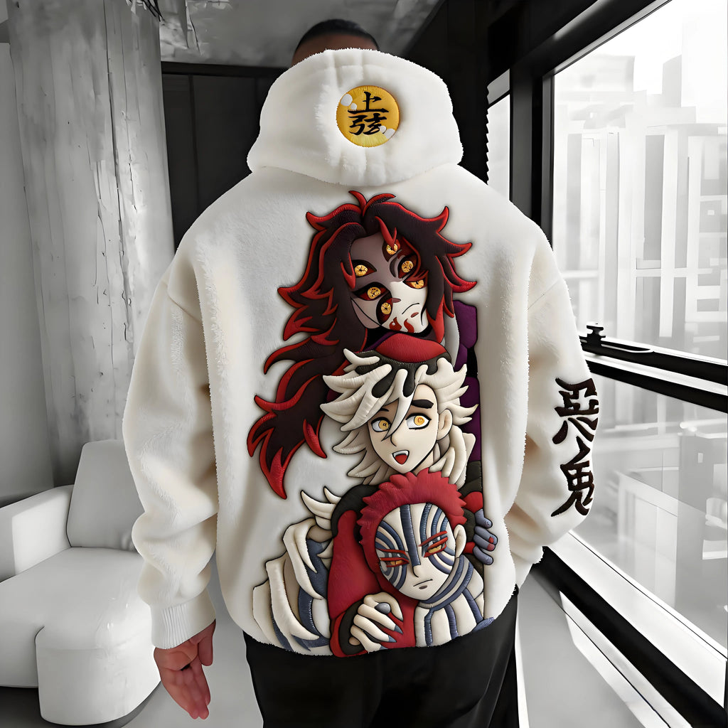 KNY Color-blocked Corduroy Hooded Sweatshirt