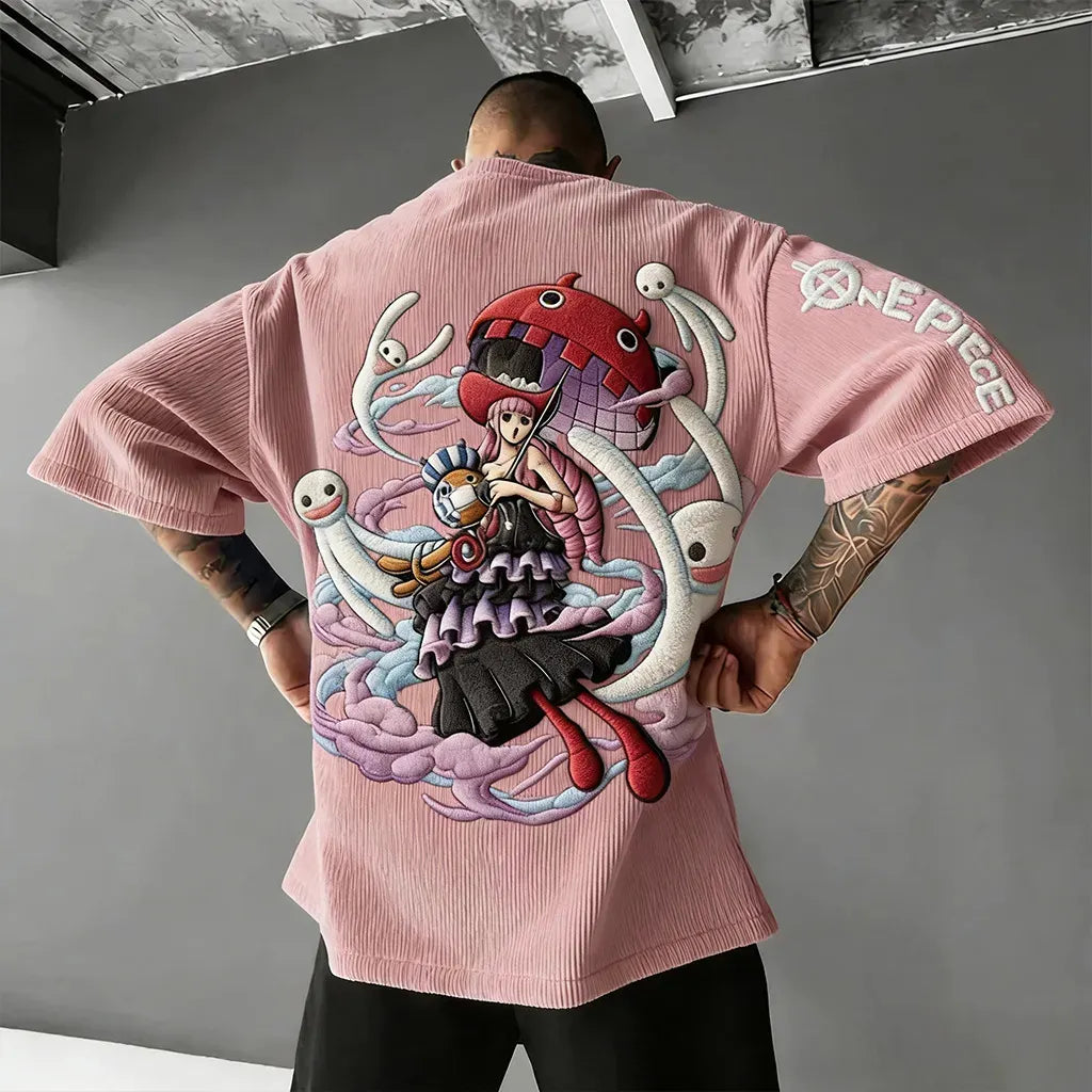 One Piece Unisex Anime Inspired Vintage Corduroy T-Shirt