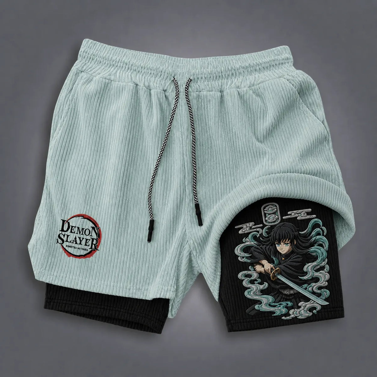 KNY Unisex Double-layer Shorts With Anime Print