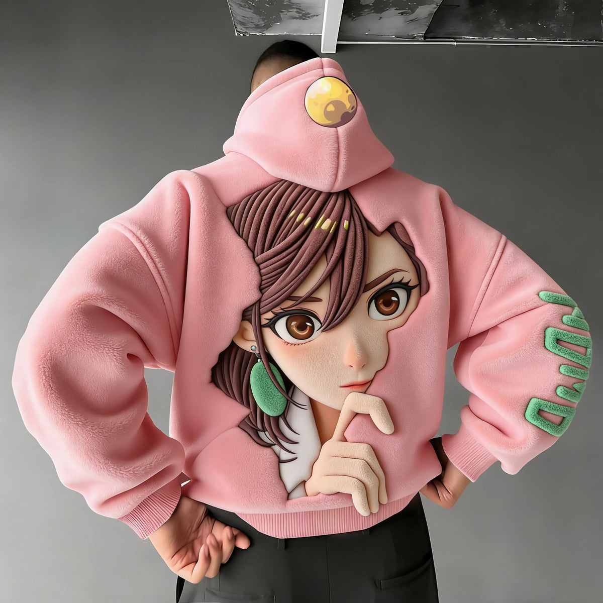 KNY Color-blocked Corduroy Hooded Sweatshirt