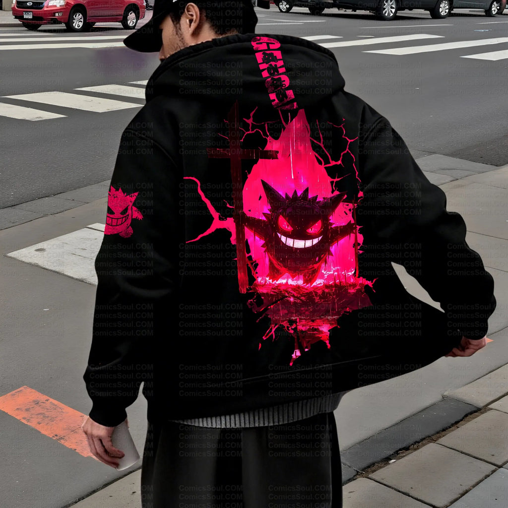PKM-Unisex Graphic Streetwear Vintage Zipper Cardigan Plush Hoodie