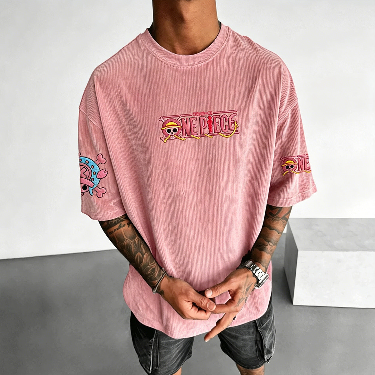 One Piece Unisex Anime Inspired Vintage Corduroy T-Shirt