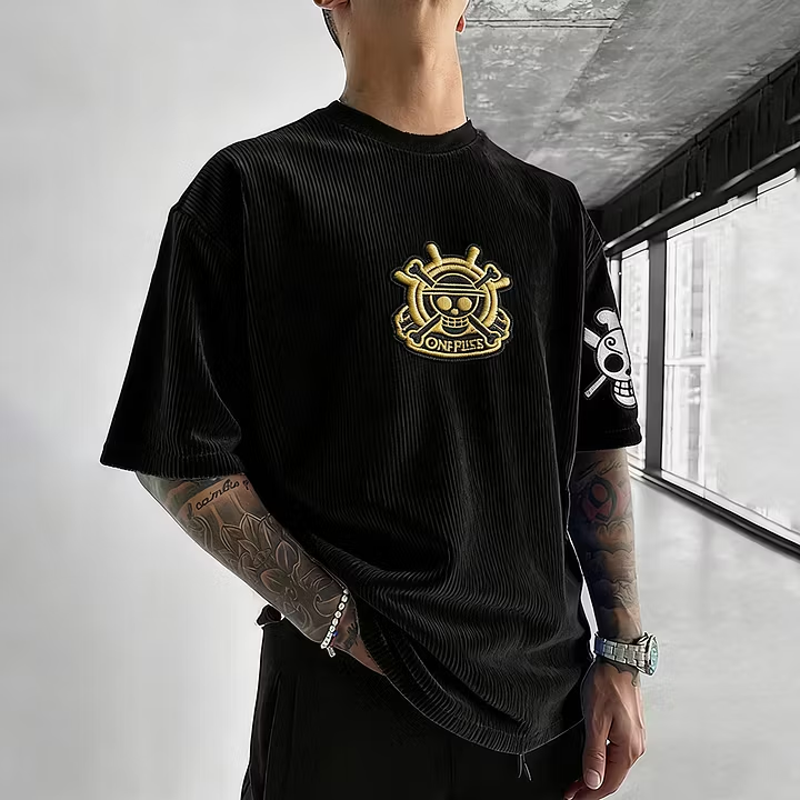 One Piece Unisex Anime Inspired Vintage Corduroy T-Shirt