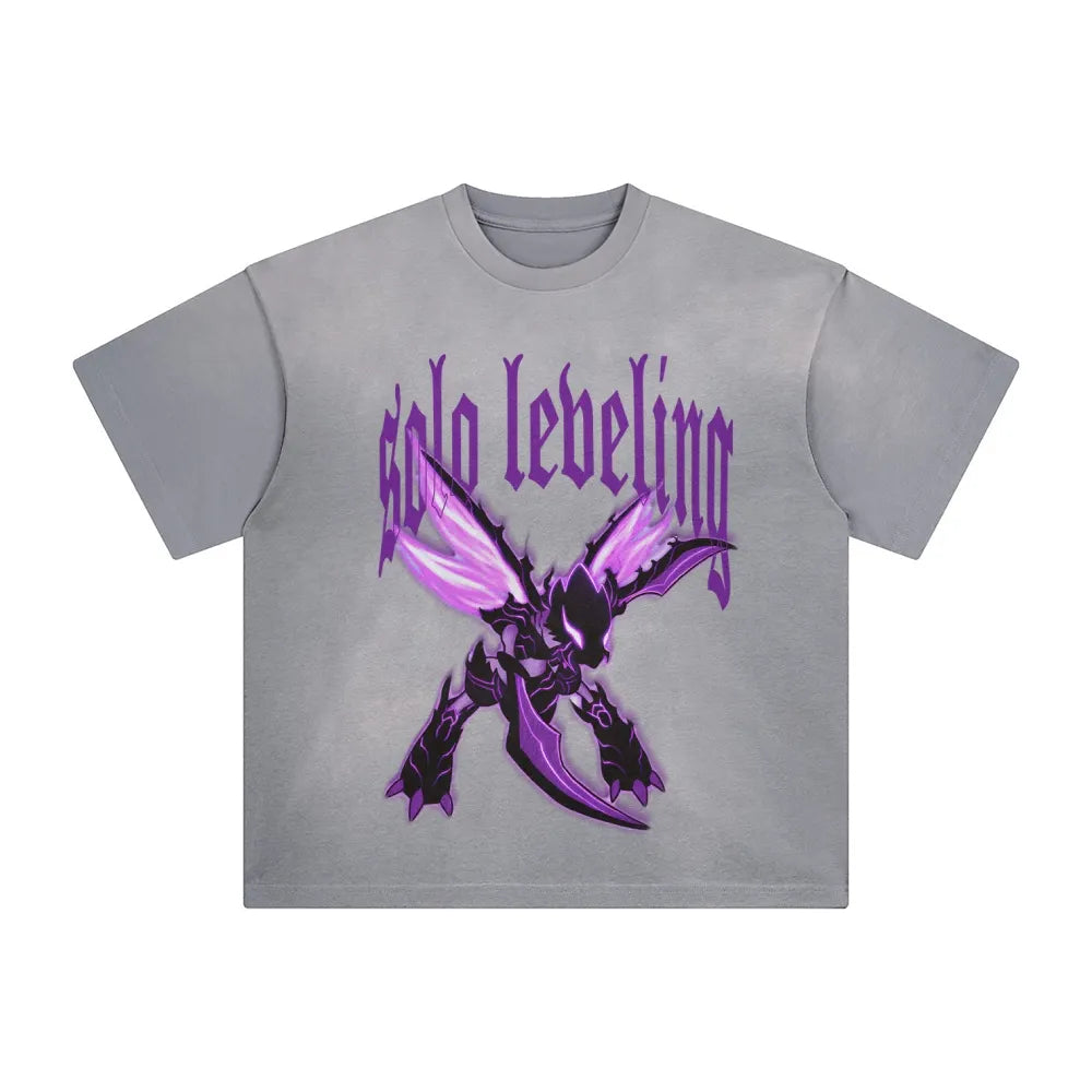 SL-Unisex Anime Inspired Washed  Vintage T-Shirt