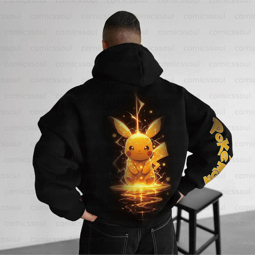 PKM-Unisex Anime Graphic Streetwear Vintage Plush Hoodie